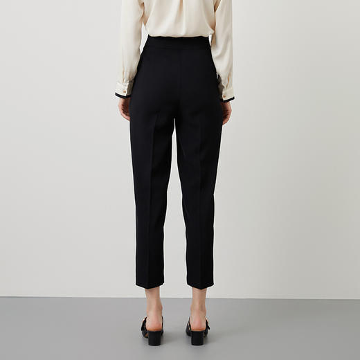 EITIE爱特爱秋季新款高腰显瘦黑色小脚铅笔裤休闲裤通勤百搭裤子C2205006 商品图4