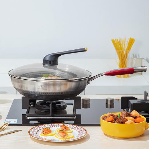 康巴赫KGD-C32W 五代炒锅电磁炉不锈钢平底锅炒菜家用 商品图3