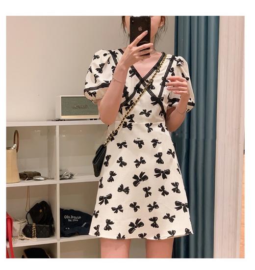 （清仓现货）【社群供K】58354蝴蝶结绑带连衣裙2 商品图3