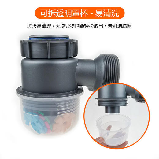 厨房水槽下水器套装洗菜盆防臭下水管排水管单槽双槽不锈钢落水器 商品图5