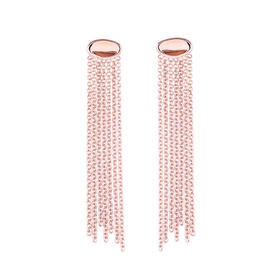J.HARDYMENT | Oval Thumbprint Chain Fringe earrings [耳环 玫瑰金]