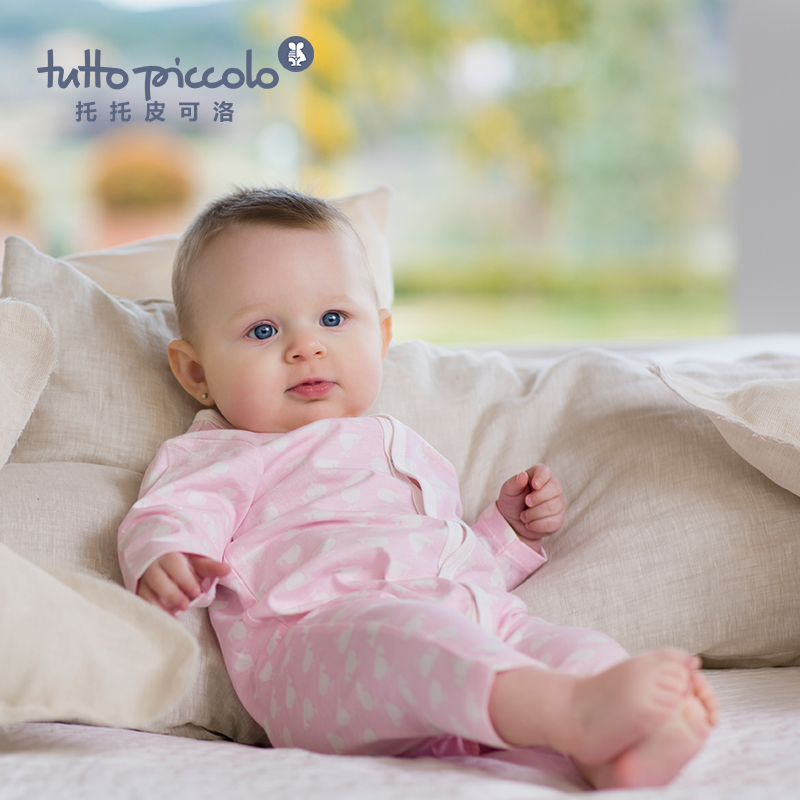 女童春夏粉色长袖连体衣