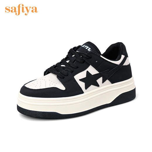 Safiya索菲娅新潮黑白熊猫流星板鞋2022秋新款学院风休闲鞋SF23112062 商品图1