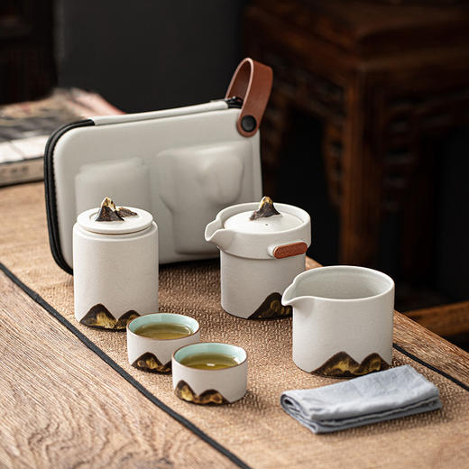 【高颜值远山粗陶】古朴禅意，便携式户外旅行茶具，让你的生活慢下来，品味百态人生！ 商品图1