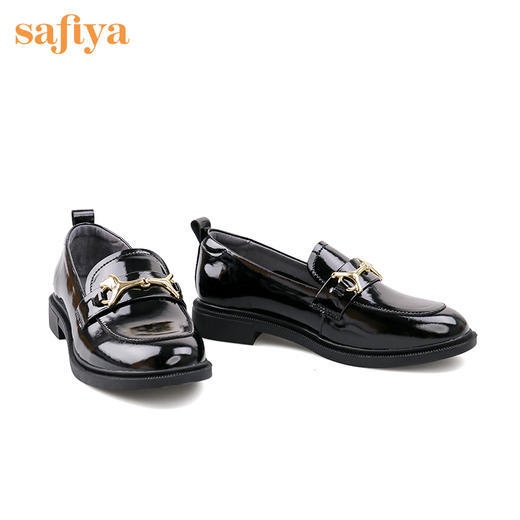 索菲娅鎏金旺旺扣舒适乐福鞋2022秋新款软漆皮一脚蹬SF23112023 商品图5