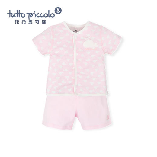 女童春夏粉色短袖套装 商品图4