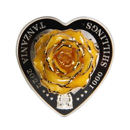 2022年坦桑尼亚母爱永恒与永生玫瑰1000先令纪念银币 商品图0