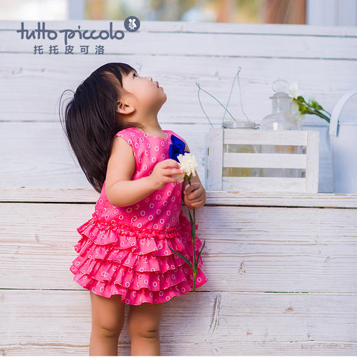 女童春夏粉色圆圈连衣裙 商品图4