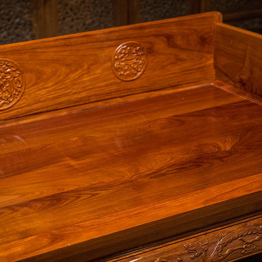 红木浮雕福禄寿三围独板罗汉床及炕桌 商品图2