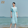 佐尔美2022夏季新款 桑蚕丝真丝乔其绣花连衣裙女E22LS94 商品缩略图0