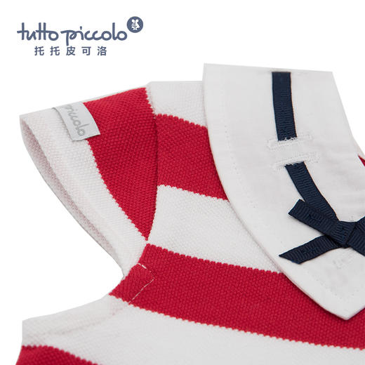 女童春夏红色条纹连衣裙 商品图2