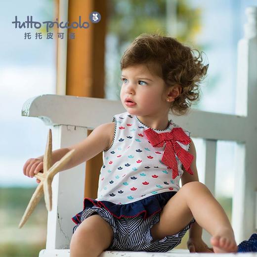 女童春夏帆船短袖套装 商品图2