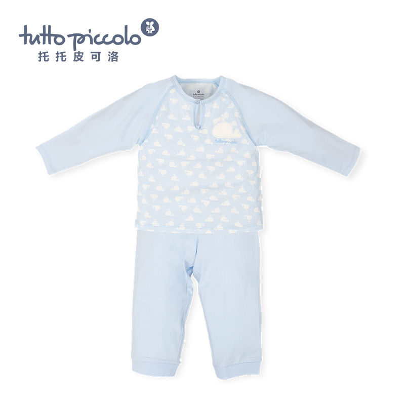 男童春夏蓝色长袖套装