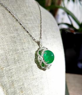 11克拉豪镶两用款祖母绿戒指吊坠