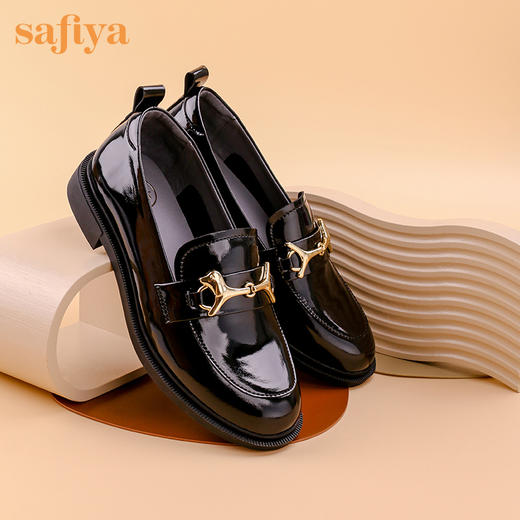 索菲娅鎏金旺旺扣舒适乐福鞋2022秋新款软漆皮一脚蹬SF23112023 商品图2