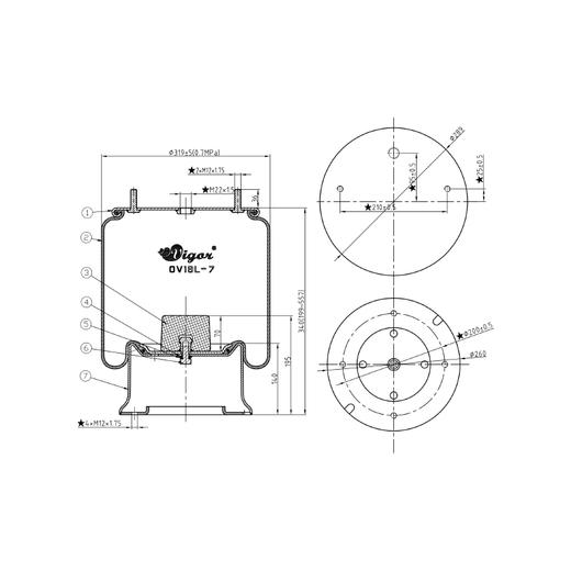 空气悬挂气囊•气囊•气包•囊皮•皮碗•橡胶空气弹簧•气囊空气弹簧•半挂车气囊•挂车气囊•挂车空气弹簧•半挂车减震气囊•气囊半总成•气囊减震器•6338G01(包邮） 商品图7