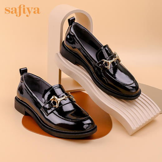 索菲娅鎏金旺旺扣舒适乐福鞋2022秋新款软漆皮一脚蹬SF23112023 商品图0