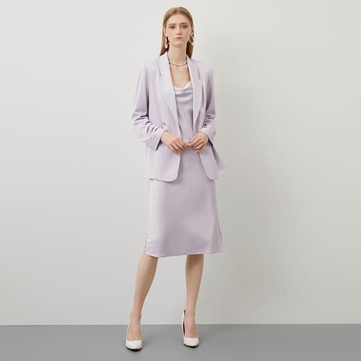 EITIE爱特爱秋季新款温柔通勤气质休闲紫色直筒显瘦西装外套C2203004 商品图1
