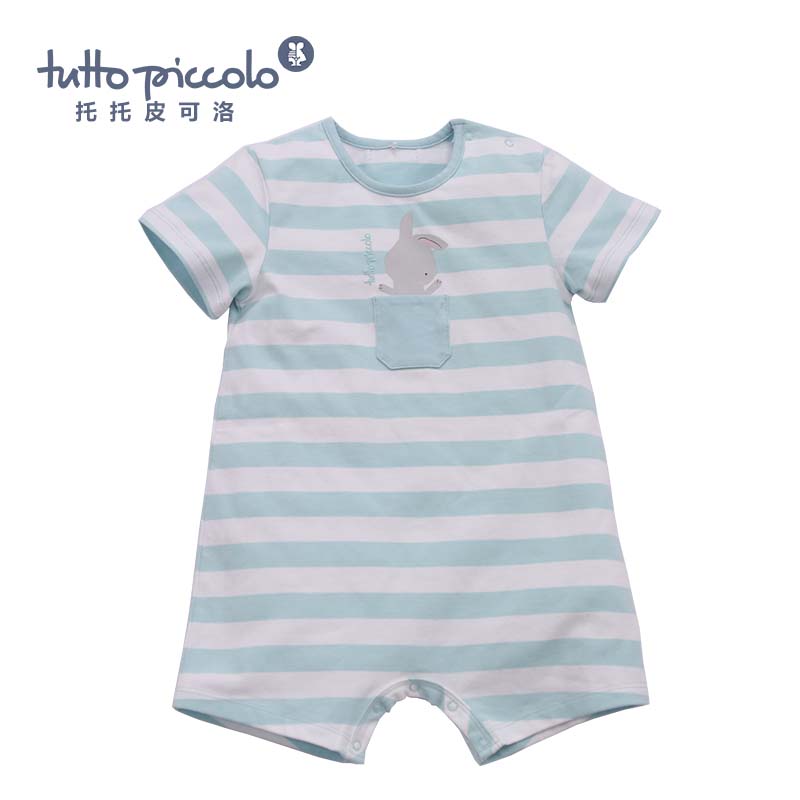 婴童春夏兔子短袖连体衣