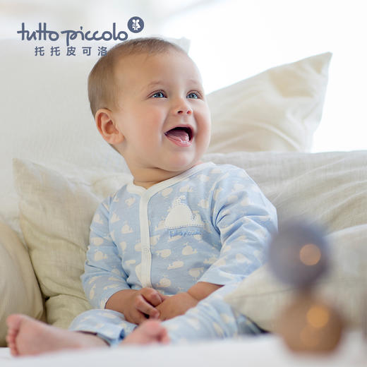 男童春夏蓝色长袖连体衣 商品图1