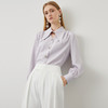 EITIE爱特爱秋季新款镂空翻领直筒显瘦通勤紫色气质衬衫上衣C2209008 商品缩略图1