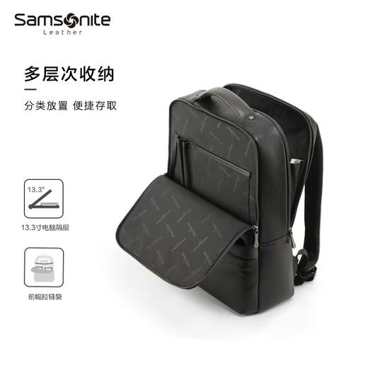 新秀丽经典简约牛皮革超纤革双肩包BC9*101 商品图2