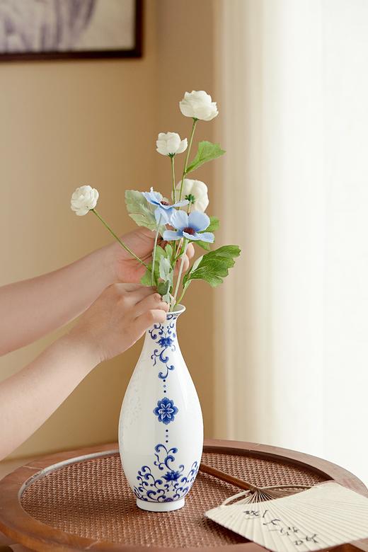 富玉玲珑花瓶卧室陶瓷器中式居家装饰品花瓶-观音瓶 商品图2