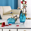 轻奢风珐琅彩花瓶客厅干花插花摆件玄关美式艺术创意玻璃装饰 蔚蓝星光花瓶 商品缩略图4