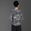 印花圆领五分袖时尚潮流不规则女士透气仿真丝T恤衫EE-EB8987F6 商品缩略图3