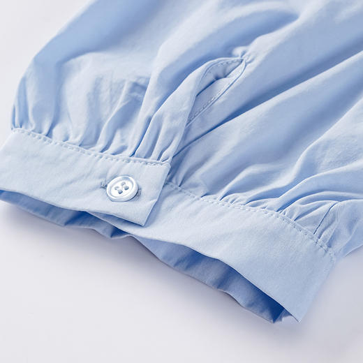 P&X设计师女装 2022夏季新款 中长款衬衫 通勤 蓝色 822205167B 商品图4