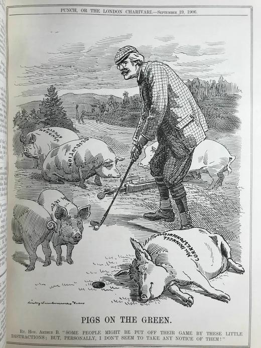 1906年7-12月 英国讽刺漫画杂志《笨拙》 数百幅插图 漆布精装16开 商品图8