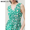 NEELLY纳俪商场同款气质V领碎花连衣裙女无袖度假风长裙收腰A字裙 商品缩略图3