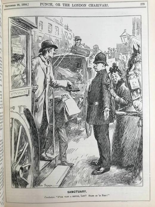 1904年7-12月 英国讽刺漫画杂志《笨拙》 数百幅插图 漆布精装16开 商品图11