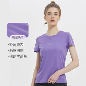 纳趣印花圆领速干超轻短袖T恤2022年新款女夏季 跑步 运动 户外休闲
