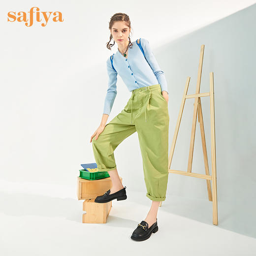 索菲娅复古英伦风柔软牛皮马衔扣乐福鞋2022秋新款小皮鞋SF23112021 商品图4