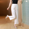 AHM-xfr5028新款时尚气质高腰仿香云纱提花休闲九分裤 商品缩略图3