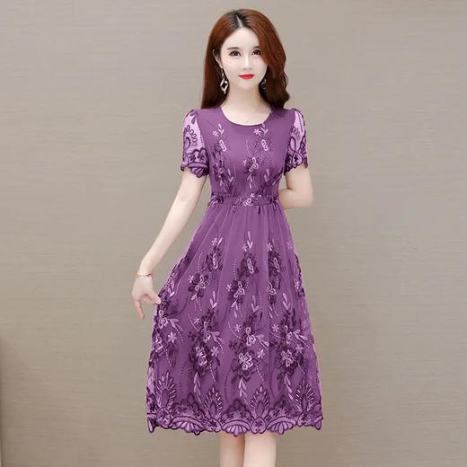 YWE-WP18761夏季新款修身短袖贵夫人气质洋气连衣裙 商品图2