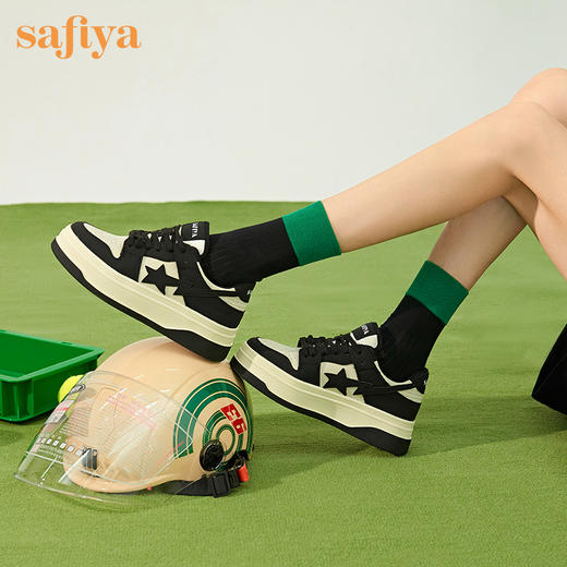 Safiya索菲娅新潮黑白熊猫流星板鞋2022秋新款学院风休闲鞋SF23112062 商品图0