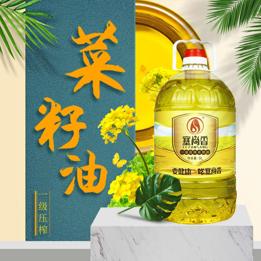 塞尚香一级物理压榨菜籽油5L桶装 商品图1