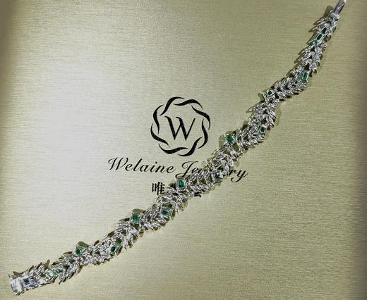 祖母绿月桂K金钻石手链戒指套装（戒指已售，可定制） 商品图6