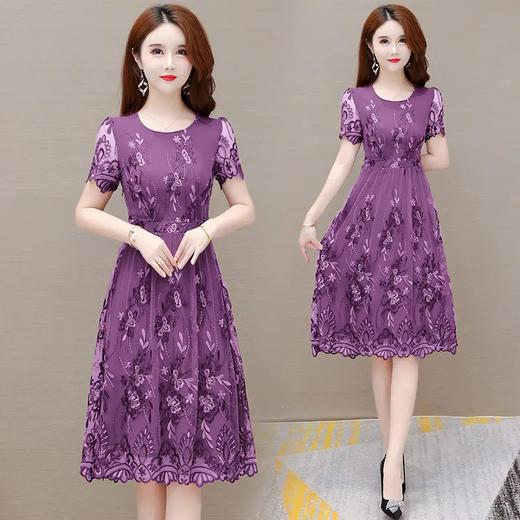 YWE-WP18761夏季新款修身短袖贵夫人气质洋气连衣裙 商品图1