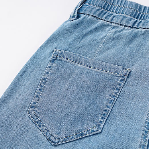 P&X设计师女装 2022夏季新款 牛仔长裤 阔腿裤 蓝色 822210380 商品图3