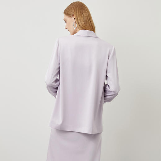 EITIE爱特爱秋季新款温柔通勤气质休闲紫色直筒显瘦西装外套C2203004 商品图3