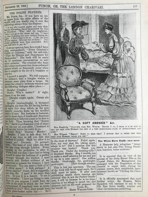 1904年7-12月 英国讽刺漫画杂志《笨拙》 数百幅插图 漆布精装16开 商品图13