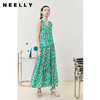 NEELLY纳俪商场同款气质V领碎花连衣裙女无袖度假风长裙收腰A字裙 商品缩略图1