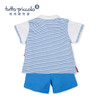 男童春夏蓝色条纹短袖套装 商品缩略图1
