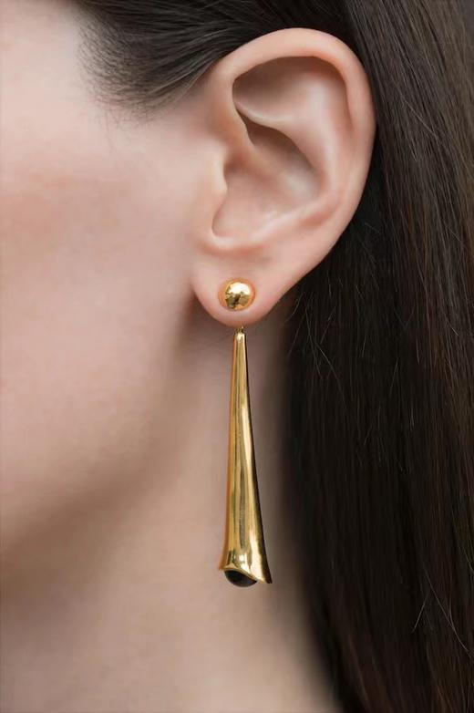 Sophie Buhai  纯银/银镀金长水滴型Lou Lou缟玛瑙耳环（一对） 商品图8