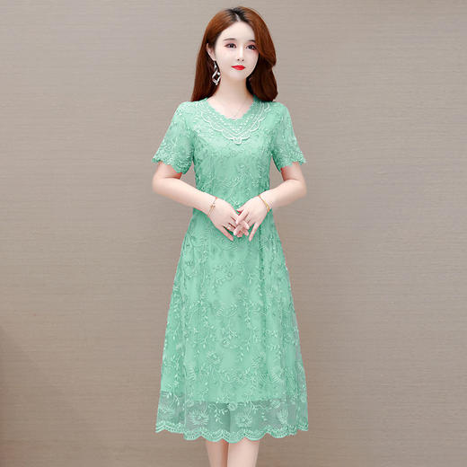 YWE WP18759连衣裙中长款气质高档洋气蕾丝刺绣 商品图2