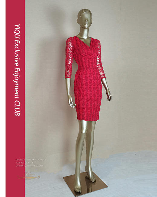 【特惠】YIQU |“美丽女人”连身裙（正红） 商品图0