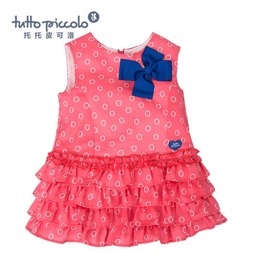 女童春夏粉色圆圈连衣裙 商品图3